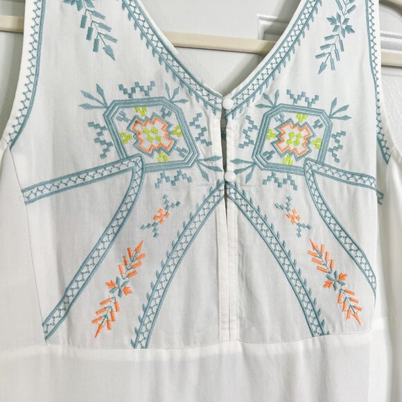Sakkas Elita Sleeveless Tank Top Batik Aztec Embroidered Shirt Blouse - Picture 6 of 8